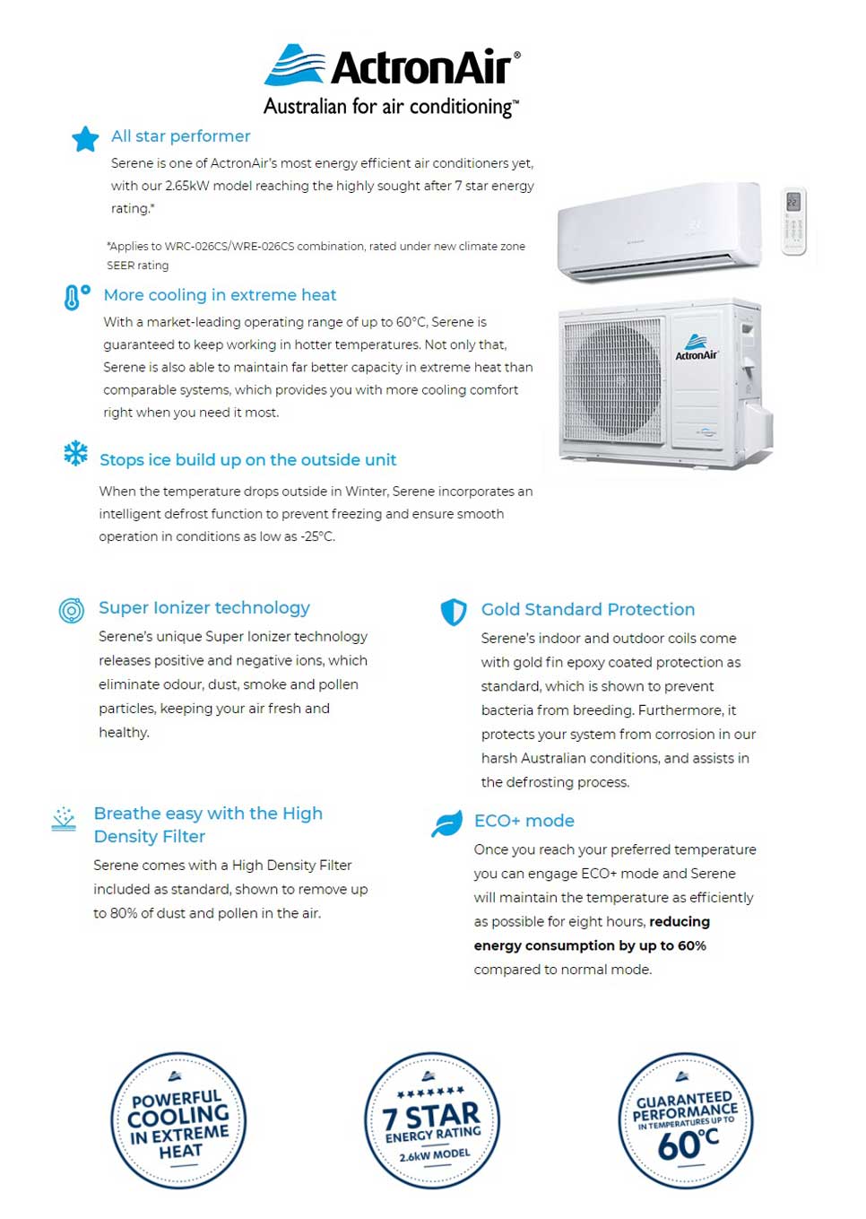 Actron Air conditioning brochure